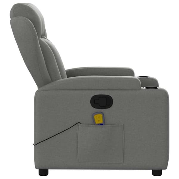 vidaXL Massagefåtölj mörkgrå tyg