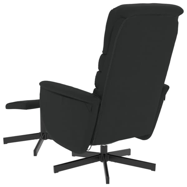 vidaXL Massagefåtölj med fotpall svart konstläder