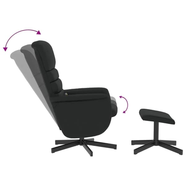 vidaXL Massagefåtölj med fotpall svart konstläder