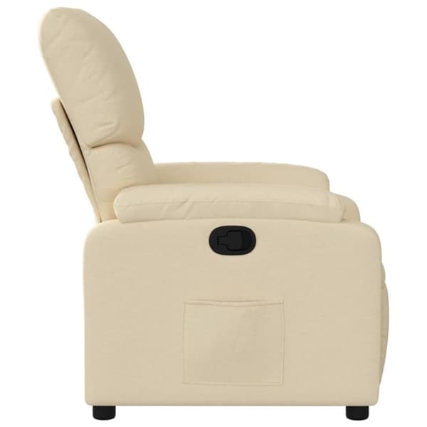 vidaXL Reclinerfåtölj gräddvit tyg