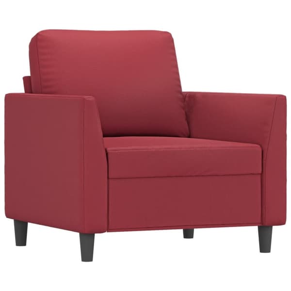 vidaXL sofastol med fodskammel 60 cm kunstlæder Vinrød