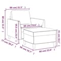 Miniatyrbillede 6 af 7: vidaXL sofastol med fodskammel 60 cm kunstlæder Vinrød