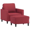 Miniatyrbillede 2 af 7: vidaXL sofastol med fodskammel 60 cm kunstlæder Vinrød