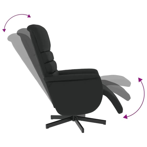 vidaXL Reclinerfåtölj med fotstöd svart konstläder