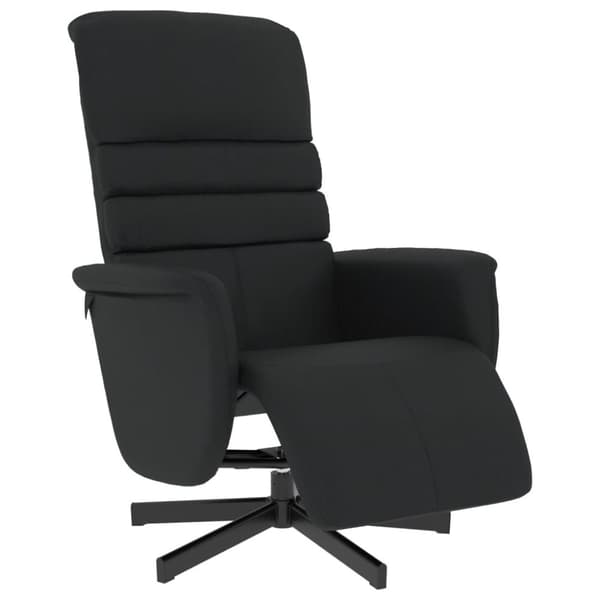 vidaXL Reclinerfåtölj med fotstöd svart konstläder