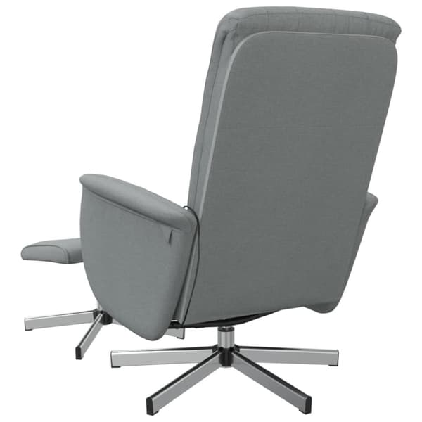 vidaXL Massagefåtölj med fotpall ljusgrå tyg