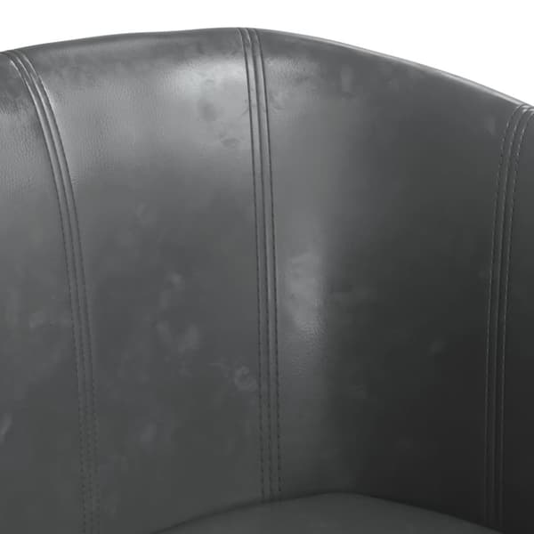 vidaXL Fåtölj med fotpall grå konstläder