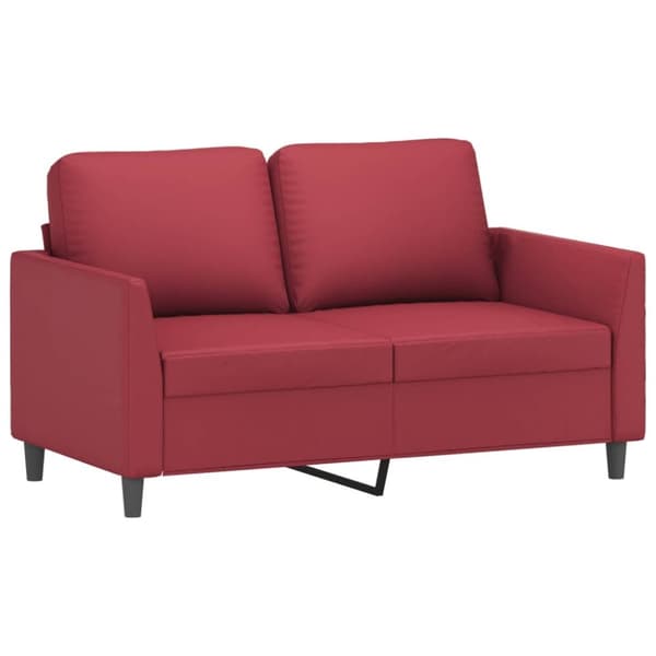 vidaXL sofasæt 3 dele med hynder kunstlæder vinrød