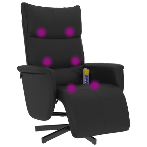 vidaXL massagestol med fodstøtte kunstlæder sort