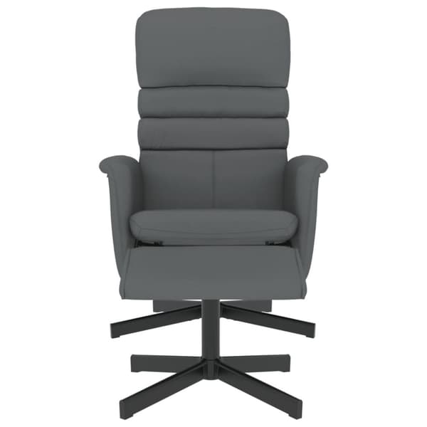 vidaXL Reclinerfåtölj med fotpall grå konstläder