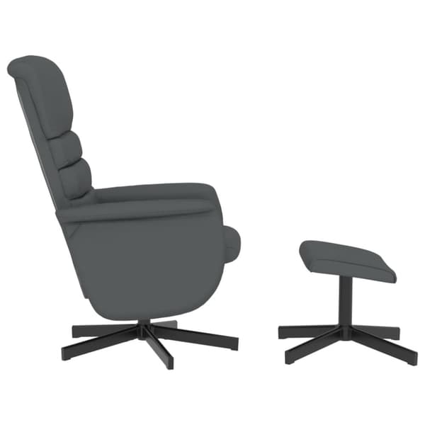vidaXL Reclinerfåtölj med fotpall grå konstläder