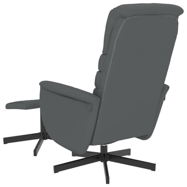 vidaXL Reclinerfåtölj med fotpall grå konstläder