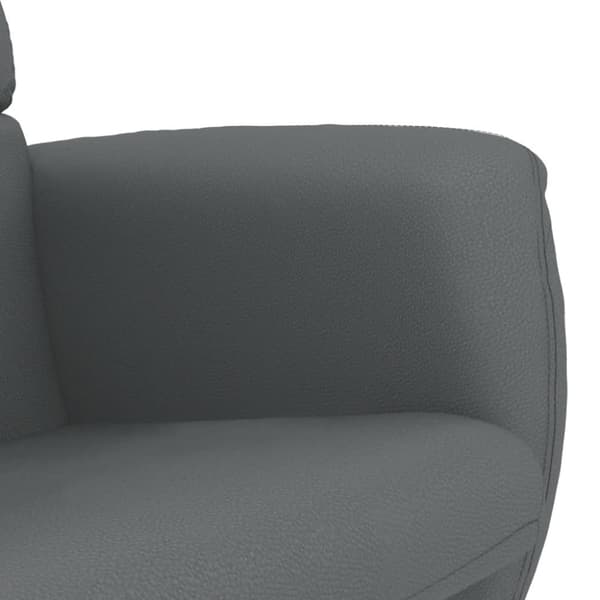 vidaXL Reclinerfåtölj med fotpall grå konstläder