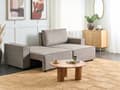 Miniatyrbild 4 av 11: Vänster hörn Bäddsoffa Taupe tyg Polyester Klädd 3-sits L-formad säng med kuddar Sovfunktion Modern stil Vardagsrum