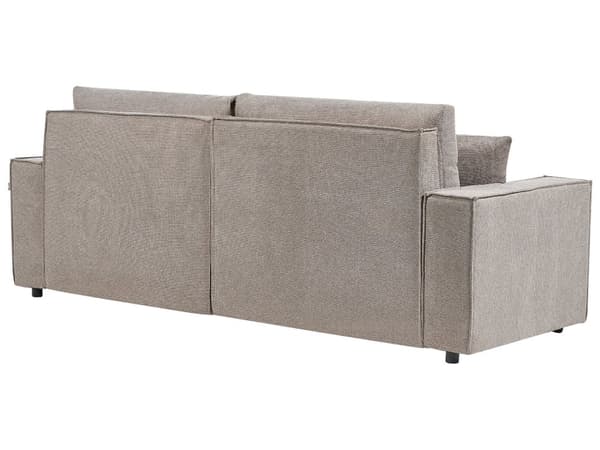 Vänster hörn Bäddsoffa Taupe tyg Polyester Klädd 3-sits L-formad säng med kuddar Sovfunktion Modern stil Vardagsrum