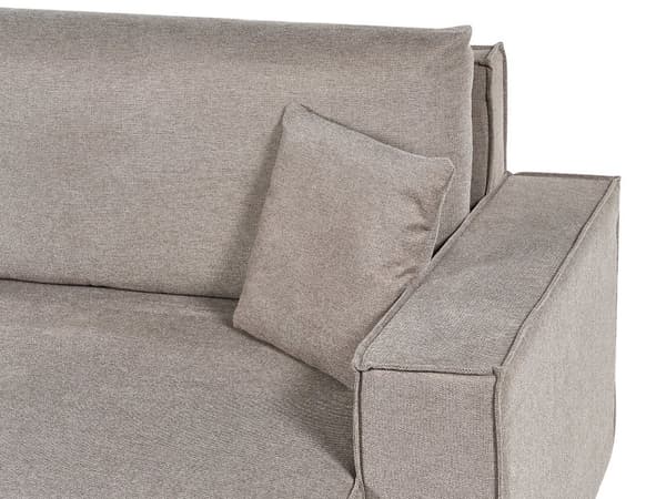 Vänster hörn Bäddsoffa Taupe tyg Polyester Klädd 3-sits L-formad säng med kuddar Sovfunktion Modern stil Vardagsrum
