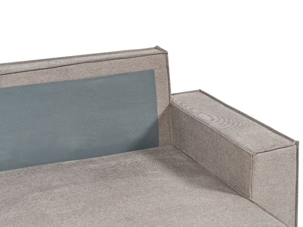 Vänster hörn Bäddsoffa Taupe tyg Polyester Klädd 3-sits L-formad säng med kuddar Sovfunktion Modern stil Vardagsrum