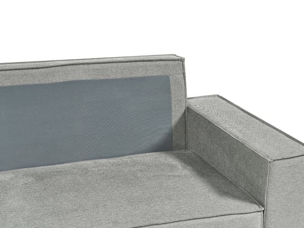 Höger hörn Bäddsoffa Grå tyg Polyester Klädd 3-sits L-formad säng med kuddar Sovfunktion Modern stil Vardagsrum