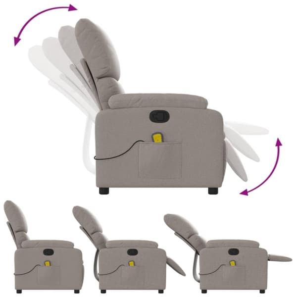 vidaXL massagestol stof gråbrun