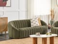 Miniatyrbillede 2 af 10: Flydersofa Mørkegrøn Velour 3 Personers Moderne Blød Sofa Designsofa til Værelse Stofsofa