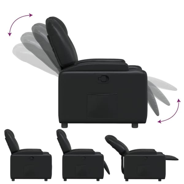 vidaXL Reclinerfåtölj svart konstläder