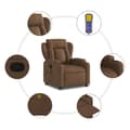 Miniatyrbillede 4 af 8: vidaXL massagestol stof brun