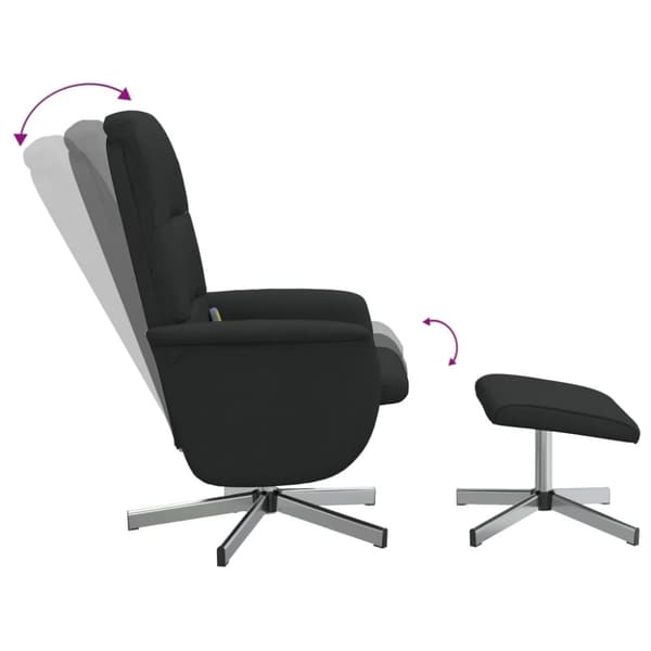 vidaXL Massagefåtölj med fotpall svart tyg