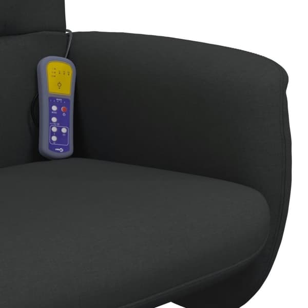 vidaXL Massagefåtölj med fotpall svart tyg