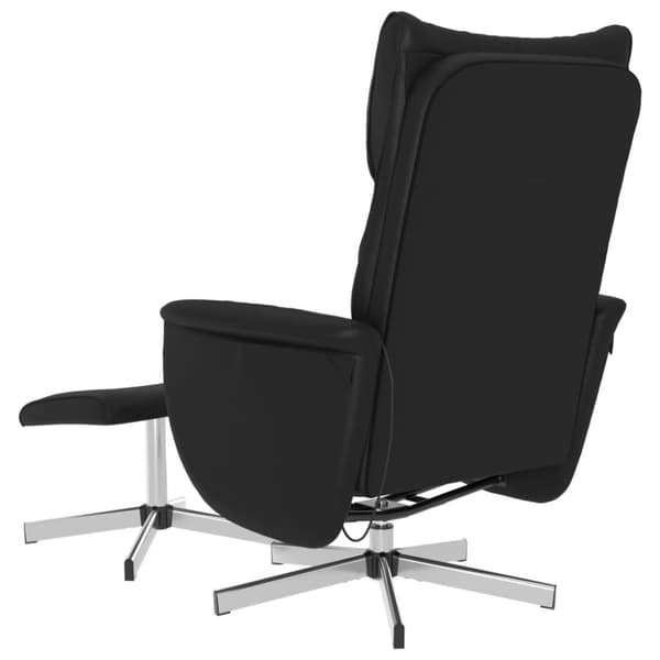 vidaXL Massagefåtölj med fotpall svart konstläder
