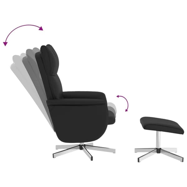 vidaXL Massagefåtölj med fotpall svart konstläder
