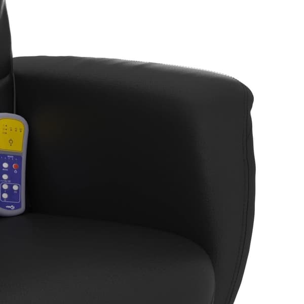 vidaXL Massagefåtölj med fotpall svart konstläder