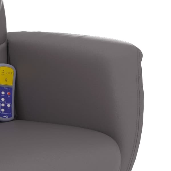 vidaXL Massagefåtölj med fotpall grå konstläder
