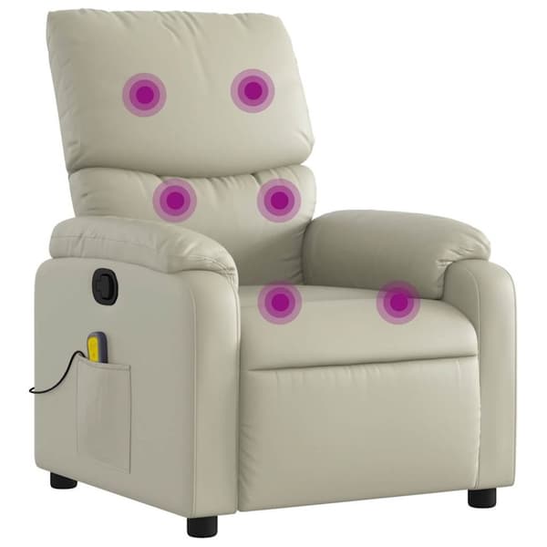 vidaXL massagestol kunstlæder cremefarvet