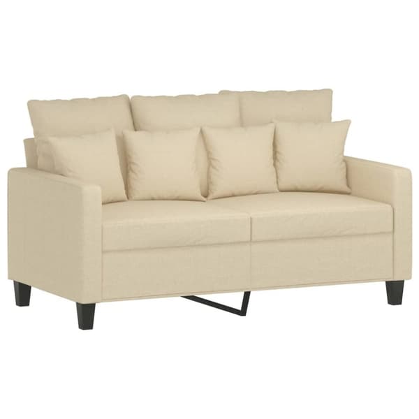 vidaXL sofasæt 3 dele med puder stof cremefarvet