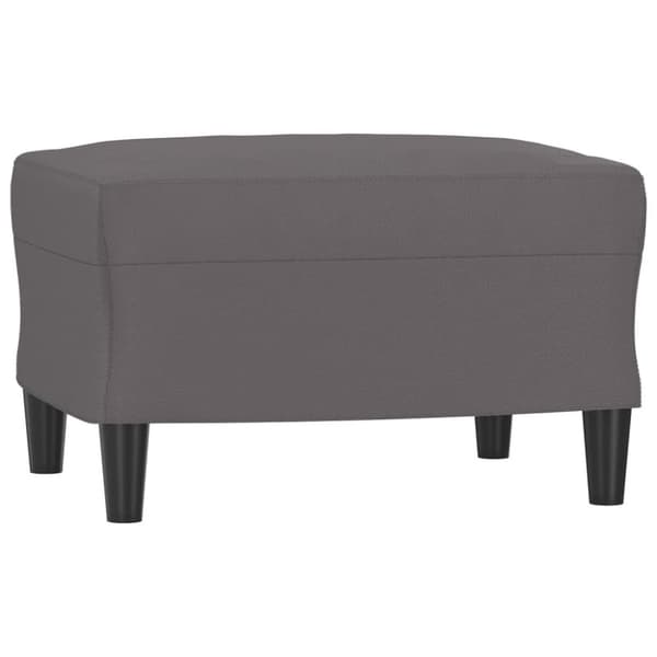 vidaXL 3-personers sofa med fodskammel 180 cm kunstlæder grå