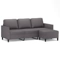 Miniatyrbillede 1 af 7: vidaXL 3-personers sofa med fodskammel 180 cm kunstlæder grå