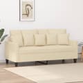 Miniatyrbillede 8 af 8: vidaXL 2-personers sofa 140 cm stof cremefarvet