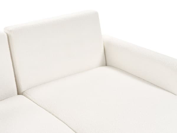 Venstre hjørnesofa Grey Boucle polstret med sovesofa med uttrekkbar ryggpute Treben