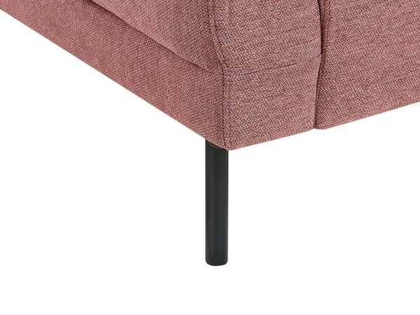 Høyrehånds hjørnesofa Polyester Rosa 4-seter Polstrede metallben Vevd stoff Polstret rygg Minimalistisk moderne