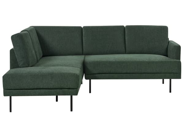 Høyrehånds hjørnesofa Polyester mørkegrønn 4-seter Polstrede metallben Vævet stoff Polstret rygg Minimalistisk moderne