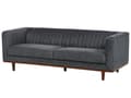 Miniatyrbilde 4 av 9: Sofa Mørkegrå Polyester Polstret 3-seter Moderne Sofa Stil Stue Brede Armlener Tuftet Ryggstøtte