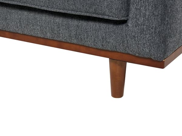 Sofa Mørkegrå Polyester Polstret 3-seter Moderne Sofa Stil Stue Brede Armlener Tuftet Ryggstøtte
