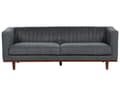 Miniatyrbilde 1 av 9: Sofa Mørkegrå Polyester Polstret 3-seter Moderne Sofa Stil Stue Brede Armlener Tuftet Ryggstøtte