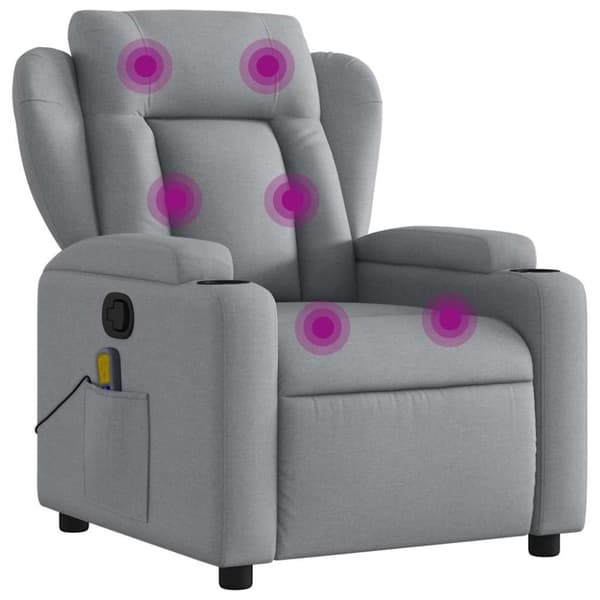 vidaXL massagestol stof lysegrå