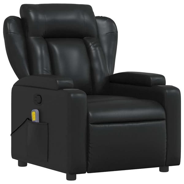 vidaXL Massagefåtölj svart konstläder