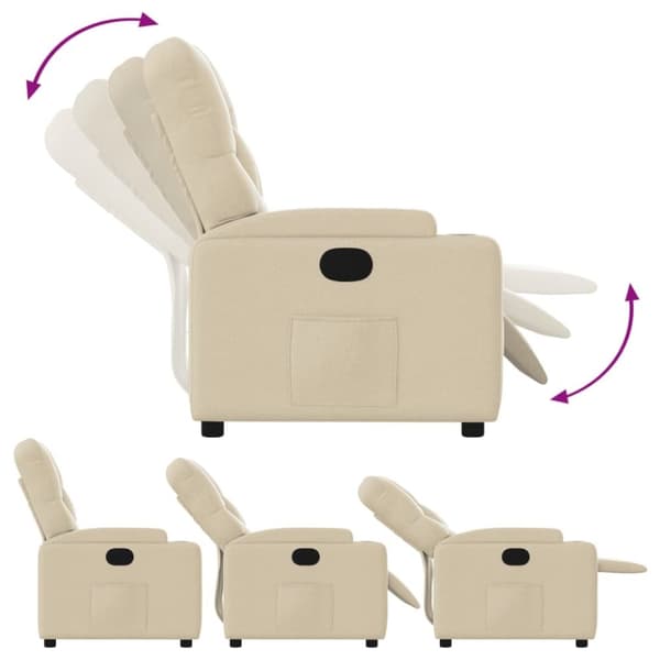 vidaXL Reclinerfåtölj gräddvit tyg
