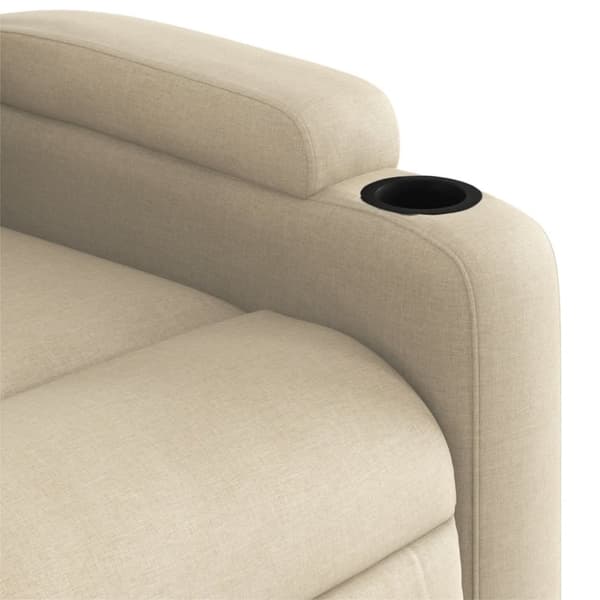 vidaXL Reclinerfåtölj gräddvit tyg