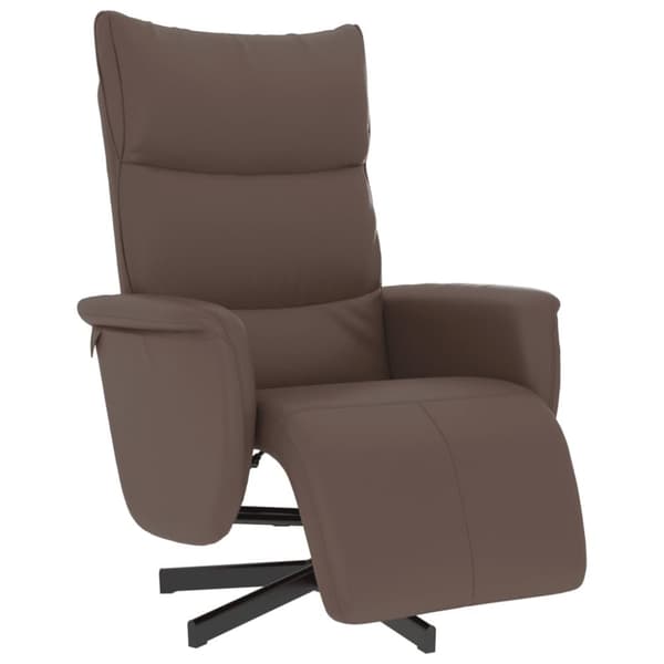 vidaXL Reclinerfåtölj med fotstöd brun konstläder