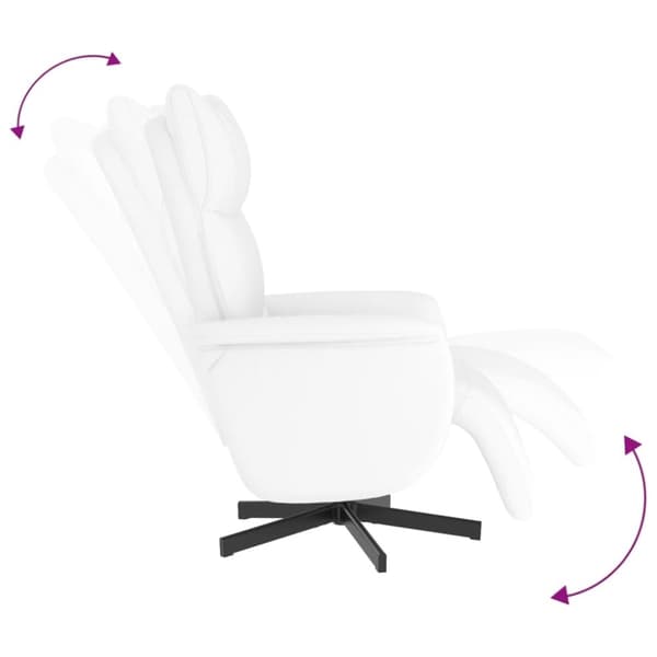 vidaXL Reclinerfåtölj med fotstöd vit konstläder