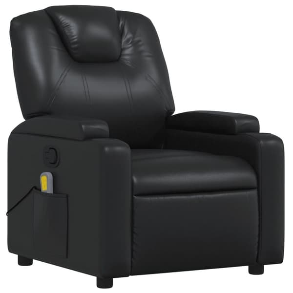 vidaXL Massagefåtölj svart konstläder